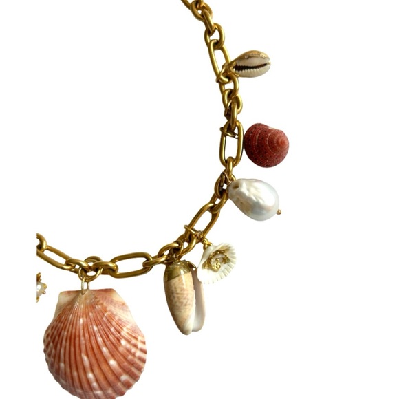 REVOLVE Beach Bound Necklace in Gold Shell Charm Necklace, Brinker + Eliza - Picture 6 of 7